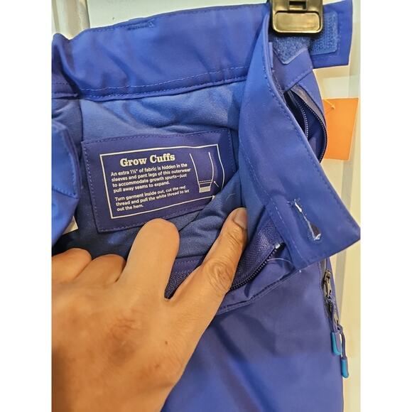 LL Bean Snow Pants TEK Heavy Duty Grow Cuffs Blue Size 12 Insulated - Picture 6 of 9